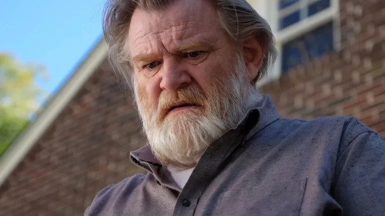 Brendan Gleeson as Bill Hodges looking down in Mr. Mercedes