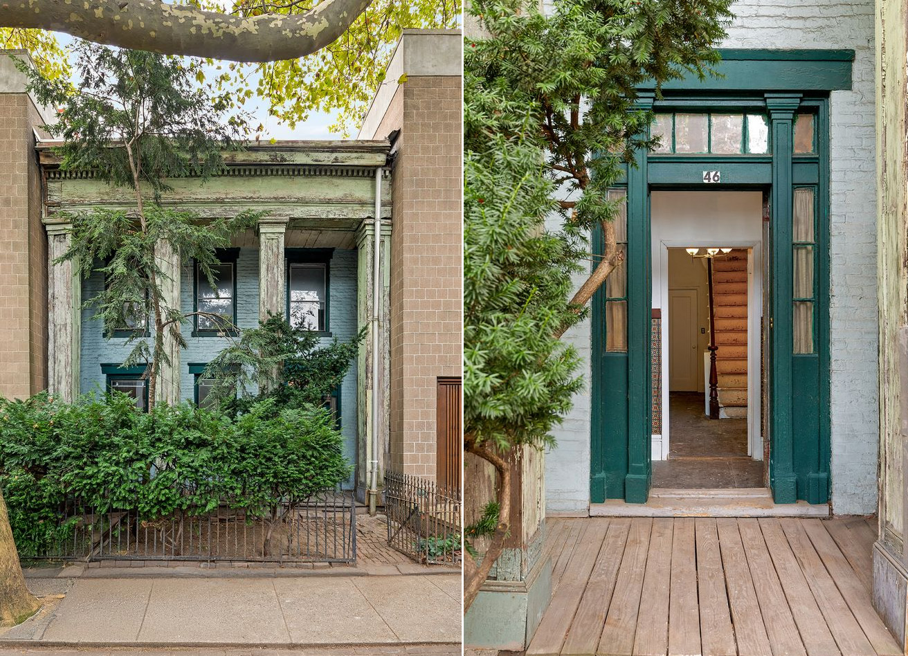 exterior of a house with a columned front