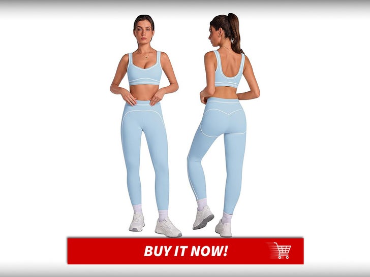 Contrast Stitch Sports Bra & Leggings Set