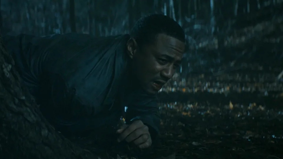 A-Train lying on the ground after crashing through trees in The Boys Season 5 premiere